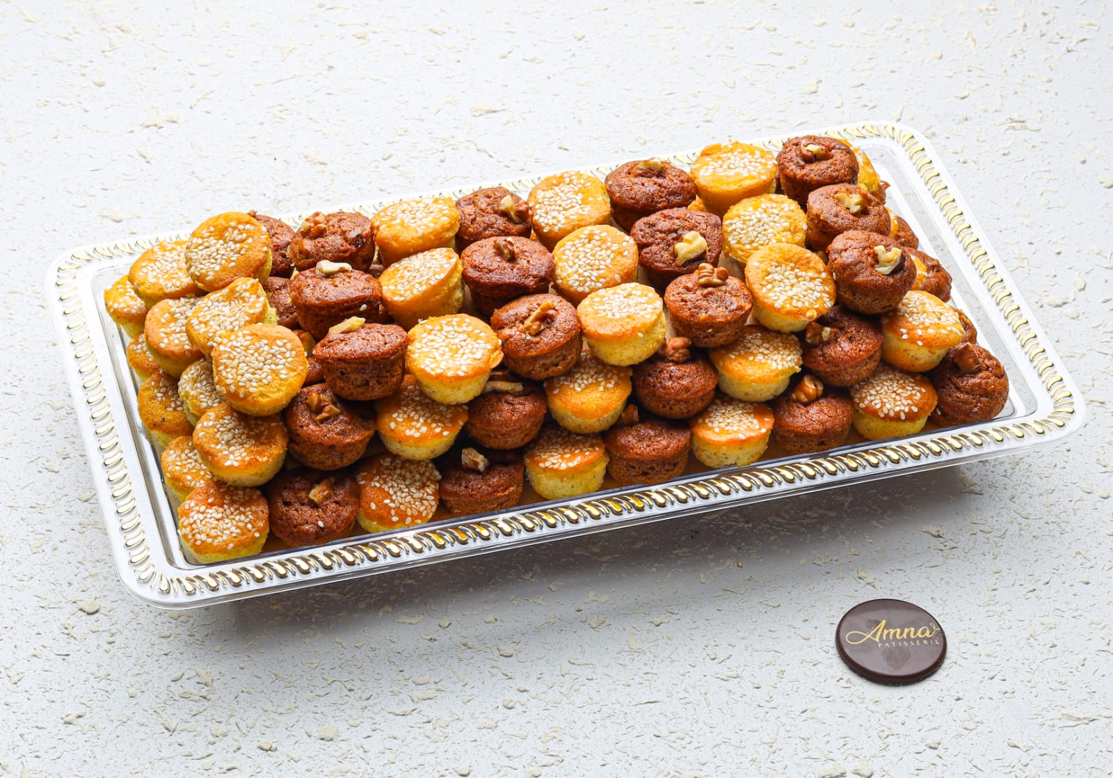 Mix Mini Ageeli with Halwa & Dates Cake Platter #1