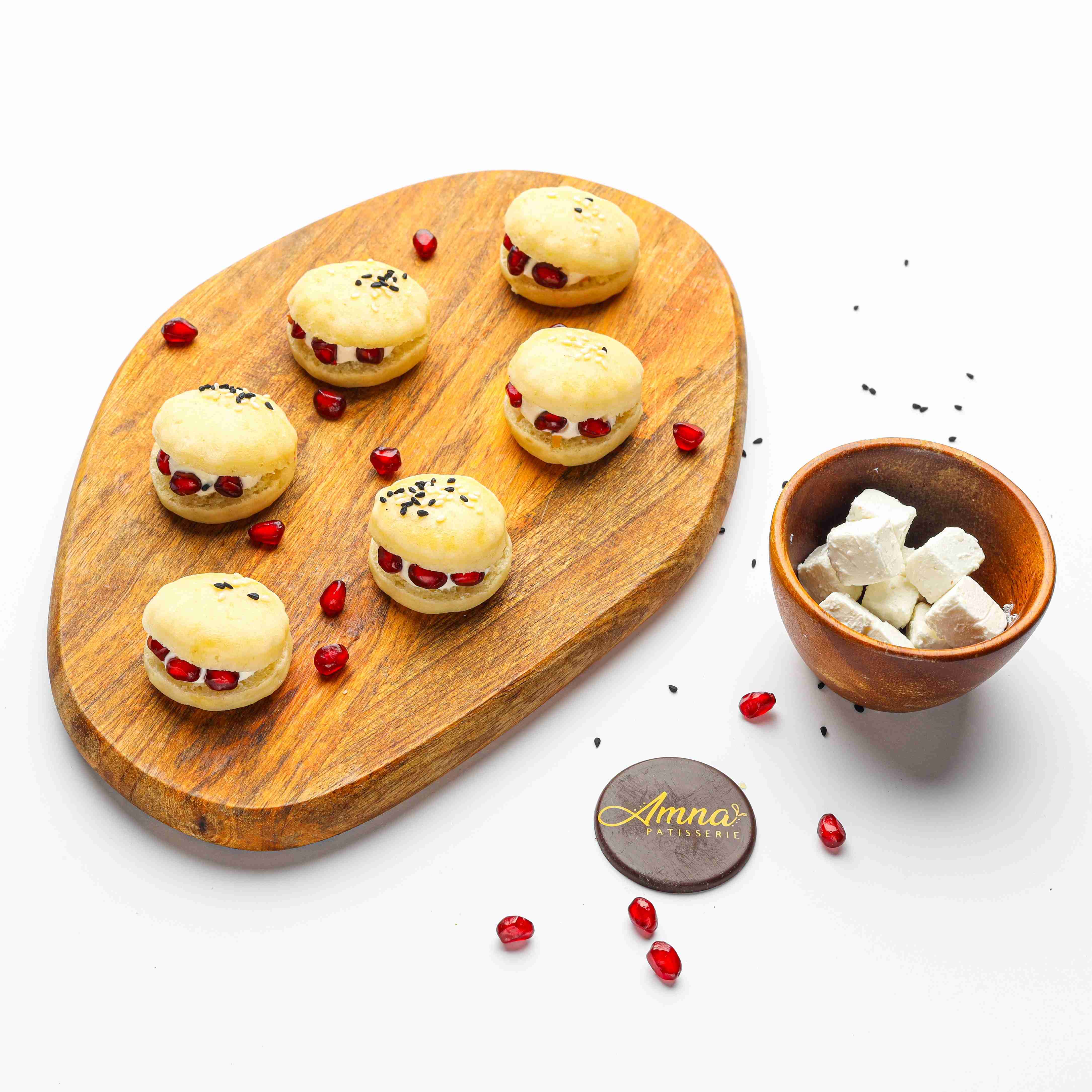 White Round Bread With Feta & Pomegranate (12 pieces)