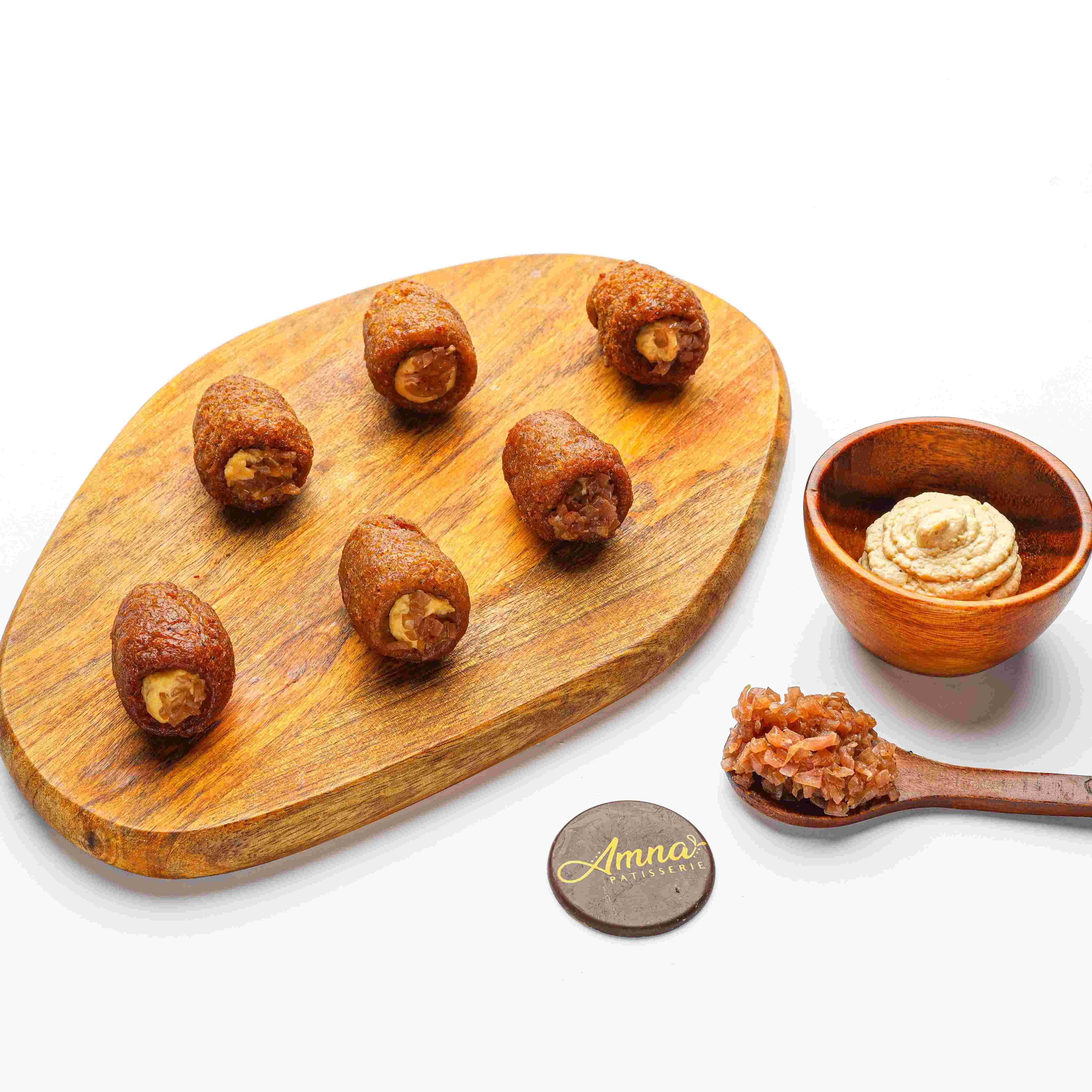 Open Kubba with Caramelized Onion Hummus (12 pieces)